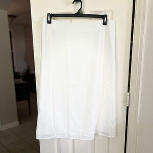Love Fool Lightweight Flowy White Skirt with Slit (Plus)